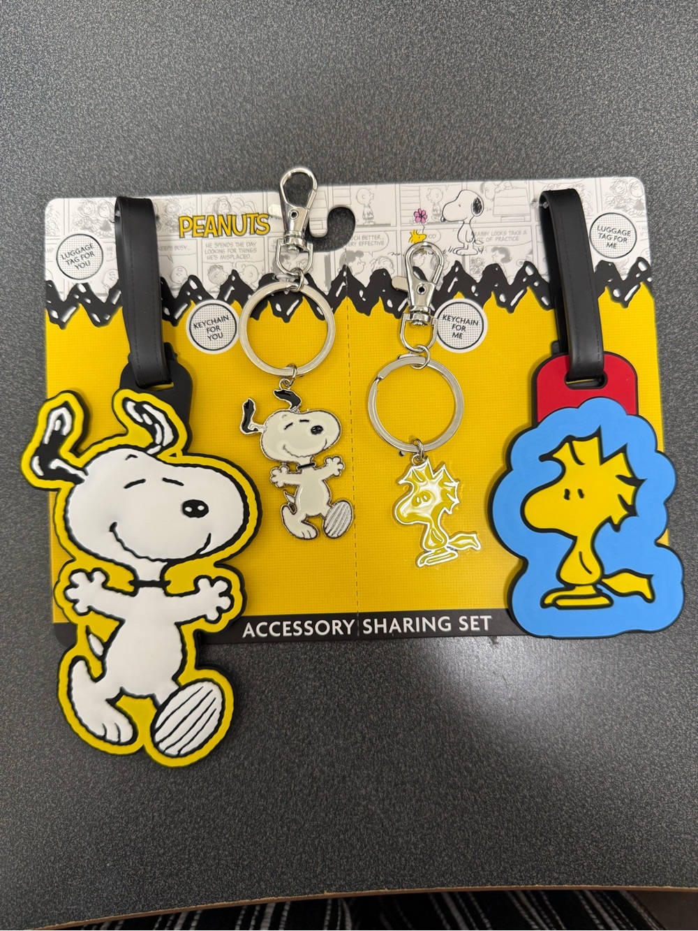 Peanuts Snoopy and Woodstock Accessory Set - Luggage Tags and KeyChains *NWT